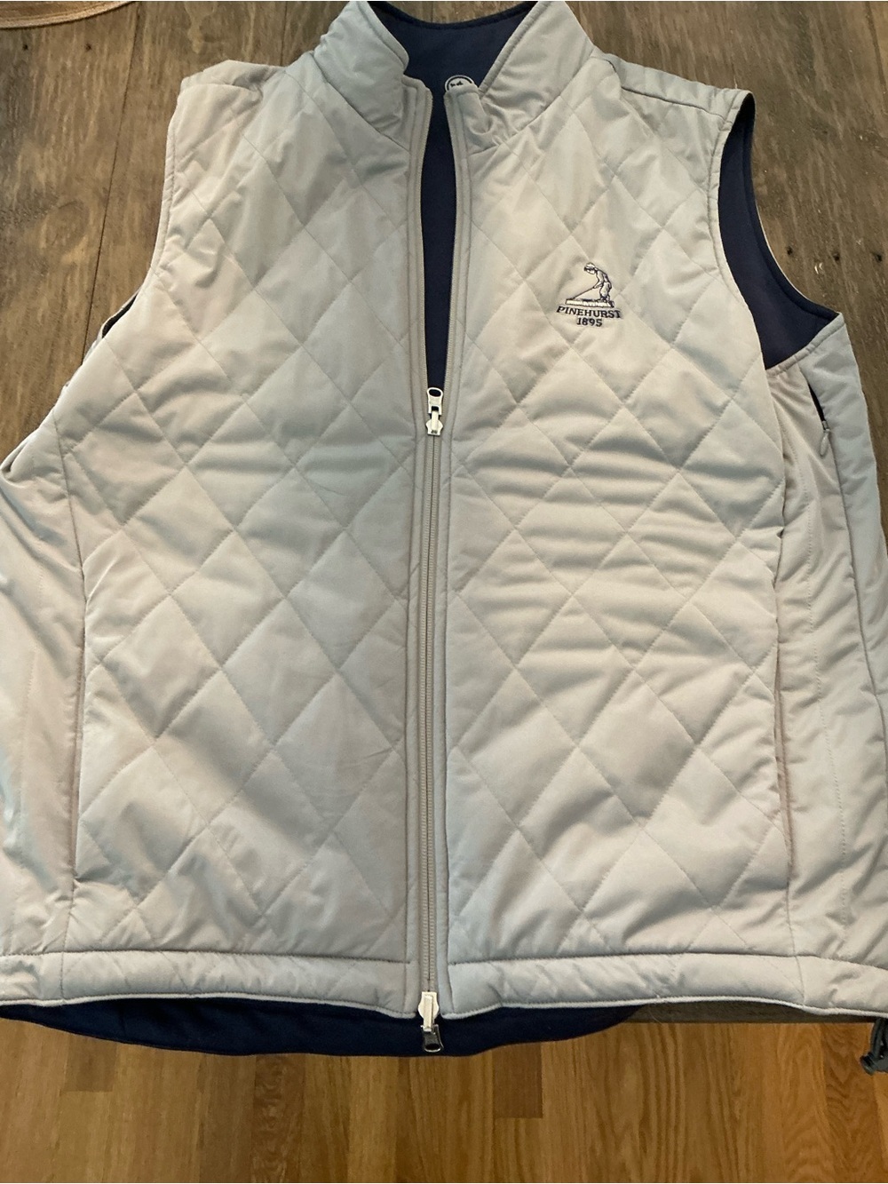 Peter Millar Pinehurst ResortLight Gray Quilted Reversible Vest